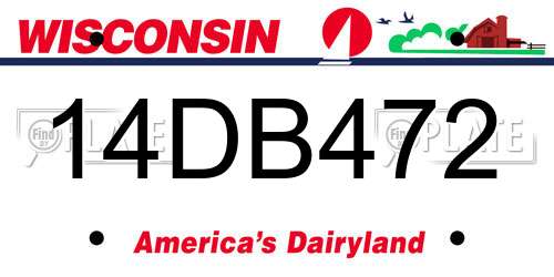 14DB472 Wisconsin License Plate
