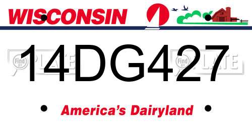 14DG427 Wisconsin License Plate
