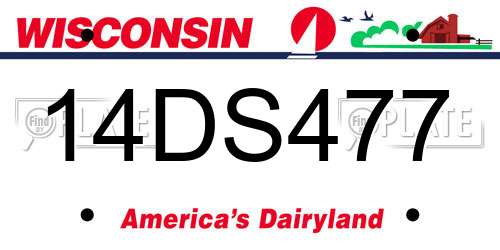 14DS477 Wisconsin License Plate