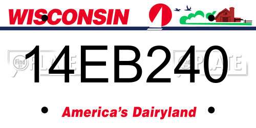 14EB240 Wisconsin License Plate