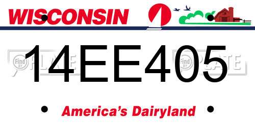 14EE405 Wisconsin License Plate