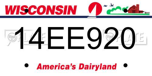 14EE920 Wisconsin License Plate