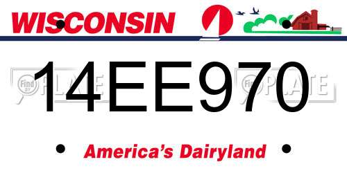 14EE970 Wisconsin License Plate