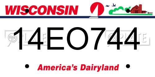 14EO744 Wisconsin License Plate