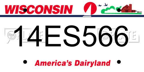 14ES566 Wisconsin License Plate
