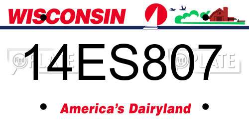 14ES807 Wisconsin License Plate