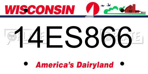 14ES866 Wisconsin License Plate