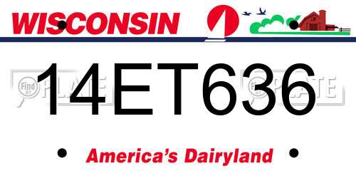 14ET636 Wisconsin License Plate