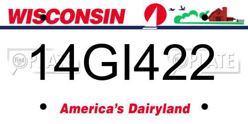 14GI422 Wisconsin License Plate