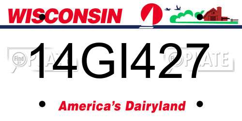 14GI427 Wisconsin License Plate