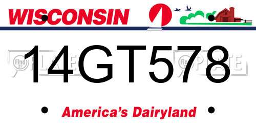 14GT578 Wisconsin License Plate