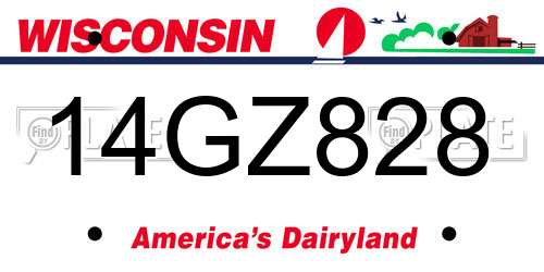 14GZ828 Wisconsin License Plate