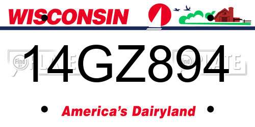 14GZ894 Wisconsin License Plate