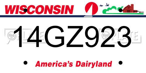 14GZ923 Wisconsin License Plate