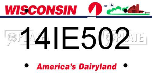 14IE502 Wisconsin License Plate