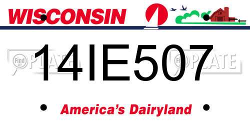 14IE507 Wisconsin License Plate