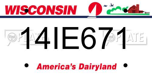 14IE671 Wisconsin License Plate
