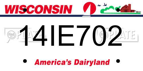 14IE702 Wisconsin License Plate
