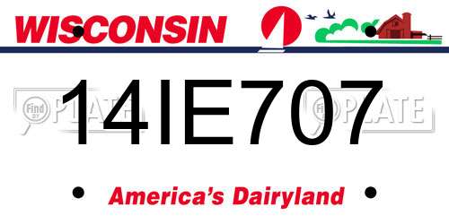 14IE707 Wisconsin License Plate