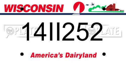 14II252 Wisconsin License Plate