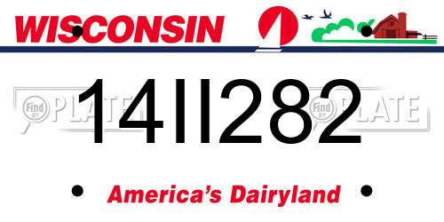 14II282 Wisconsin License Plate