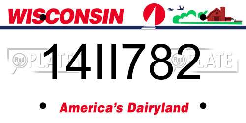 14II782 Wisconsin License Plate