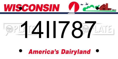 14II787 Wisconsin License Plate