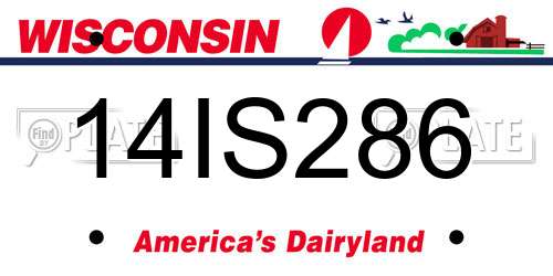 14IS286 Wisconsin License Plate