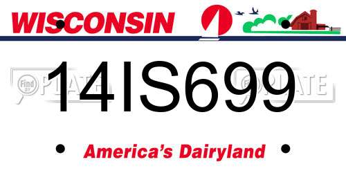 14IS699 Wisconsin License Plate