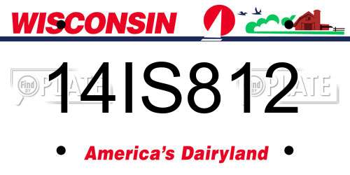 14IS812 Wisconsin License Plate