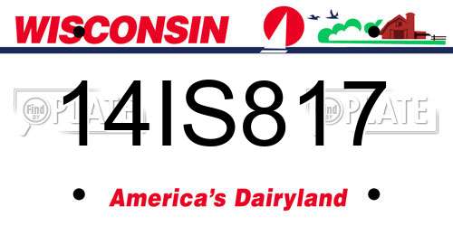 14IS817 Wisconsin License Plate