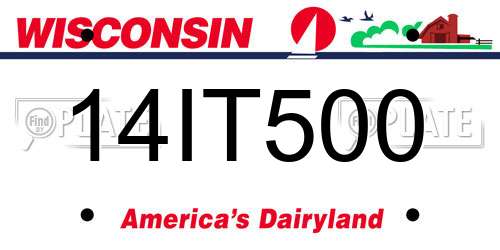 14IT500 Wisconsin License Plate