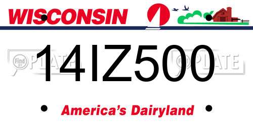 14IZ500 Wisconsin License Plate