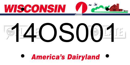 14OS001 Wisconsin License Plate
