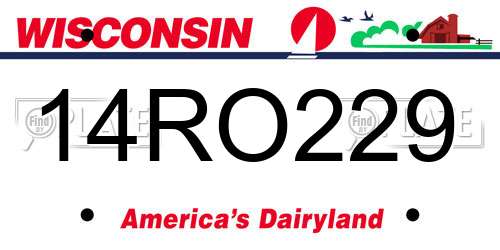 14RO229 Wisconsin License Plate