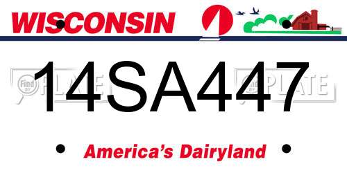 14SA447 Wisconsin License Plate