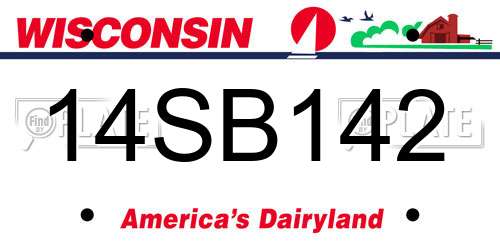14SB142 Wisconsin License Plate