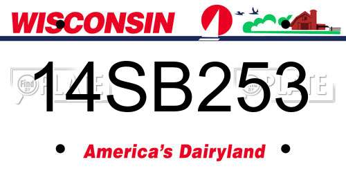 14SB253 Wisconsin License Plate