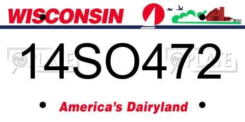 14SO472 Wisconsin License Plate