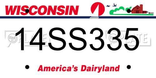 14SS335 Wisconsin License Plate