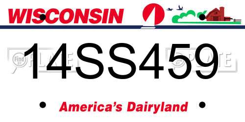 14SS459 Wisconsin License Plate