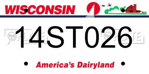 14ST026 Wisconsin License Plate
