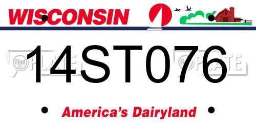 14ST076 Wisconsin License Plate