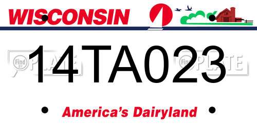 14TA023 Wisconsin License Plate