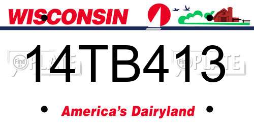14TB413 Wisconsin License Plate