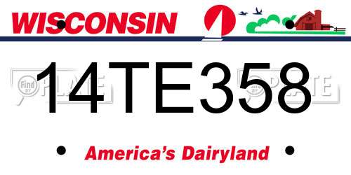 14TE358 Wisconsin License Plate