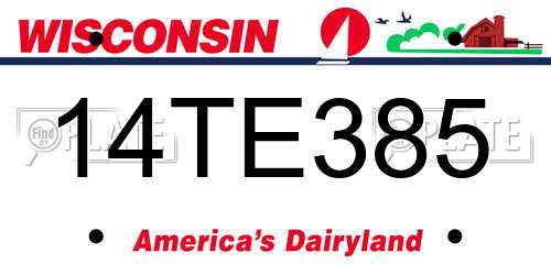 14TE385 Wisconsin License Plate
