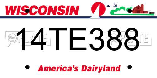 14TE388 Wisconsin License Plate