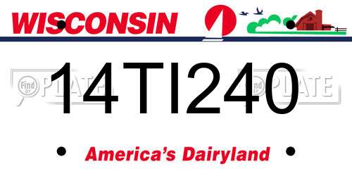 14TI240 Wisconsin License Plate