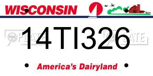 14TI326 Wisconsin License Plate